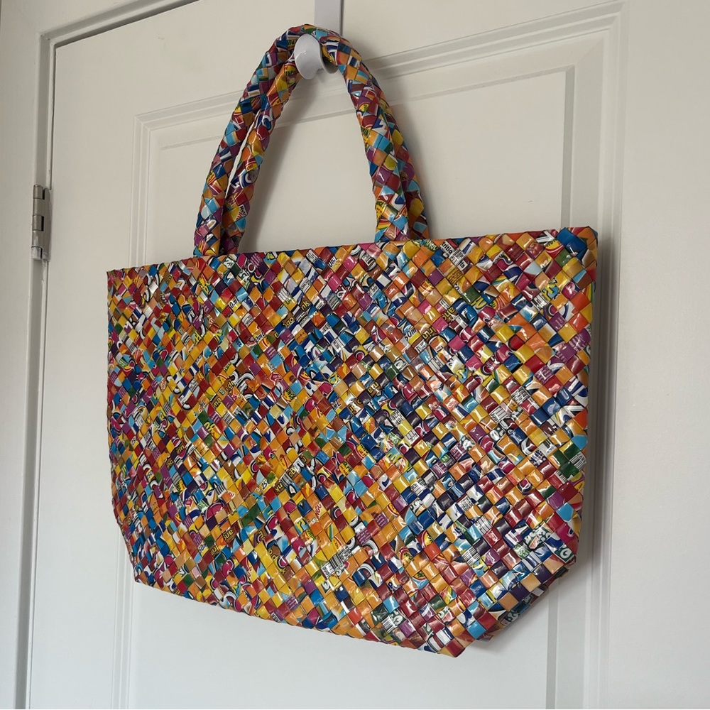 Multibrand Plastic Wrapper Multicolor Tote Bag - image 3